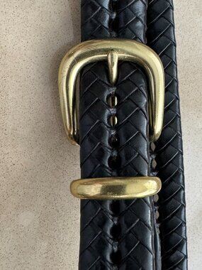 COACH Braided leather belt- black -  41"